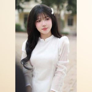 Áo dài kỷ yếu, áo dài tốt nghiệp tay bồng trơn 2 tà